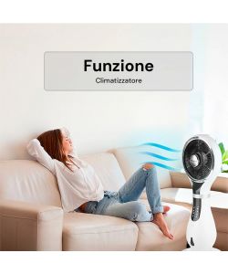 Ventilatore Combi 3in1 Umidificatore Antizanzare Ionizzatore con Telecomando e Timer Bianco - Dr. C