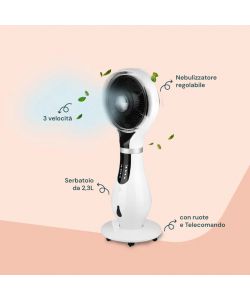Ventilatore Combi 3in1 Umidificatore Antizanzare Ionizzatore con Telecomando e Timer Bianco - Dr. C