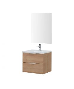 Vette Mobile bagno sospeso Rialto 80 cm rovere con lavabo e specchio
