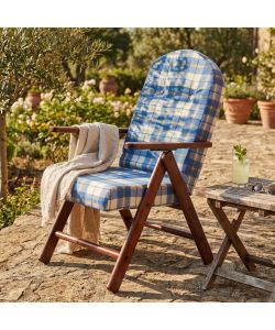 Cosma Poltrona 4 Posizioni Faggio Blu con Cuscino per Relax Soggiorno