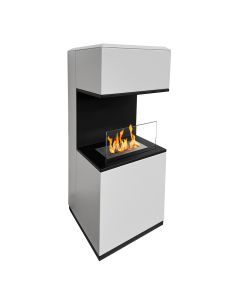 Divina Fire Camino a Bioetanolo Oslo - Acciaio Inox - Bianco - 3,2 kW