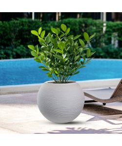 Divina Garden Vaso a Sfera Botticelli in Resina Beige d.40x33 cm