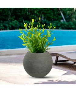 Divina Garden Vaso Tondo a Sfera Botticelli in Resina Verde d.40x33 cm
