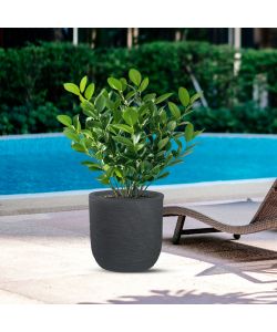 Divina Garden Vaso Cilindrico Raffaello in Resina Antracite d.35x34 cm