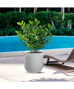 Divina Garden Vaso Cilindrico Raffaello in Resina Bianco d.35x34 cm