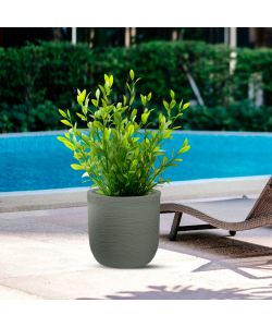 Divina Garden Vaso Cilindrico Raffaello in Resina Verde d.35x34 cm