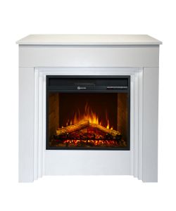 Divina Fire Camino Elettrico Bellini Legno Bianco 1800W - 96x35xH96 cm