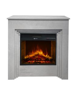 Divina Fire Camino Elettrico Bellini Legno Effetto Cemento 96x35x96 cm
