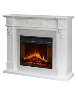 Divina Fire Camino Elettrico Truman MDF Bianco Marmo 1800W 121xH108cm