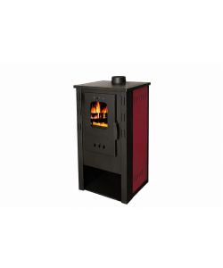 Divina Fire Stufa a legna Kristina 8,45 kW Bordeaux in acciaio