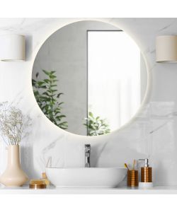 Divina Home Specchio da Bagno Luna Rotondo Retroilluminato d.90 cm
