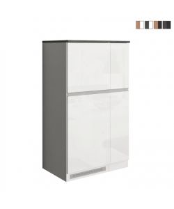 Web Furniture Set Mobili Copri Frigo e Portaspezie Bianco/Grigio 60x60 cm