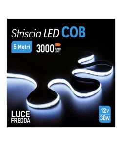Suprema Kit Striscia LED 5m Flessibile Adesiva - Luce Fredda 30W 3000lm