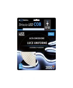 Suprema Kit Striscia LED 5m Flessibile Adesiva - Luce Fredda 30W 3000lm
