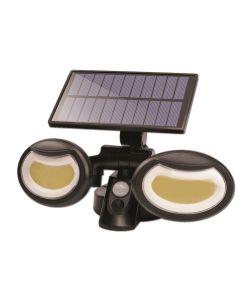 Suprema Proiettore LED Solare Nero con Sensore di Movimento - 800lm