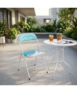 Cosma Sedia Pieghevole Slim Blu Imbottita in PVC 44x45x79 cm