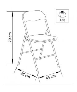 Cosma Sedia Pieghevole Slim Arancio 44x45x79 cm per Ufficio e Campeggio