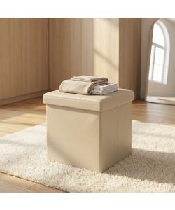 Cosma Pouf Contenitore Quadrato Ecopelle Rosa Pallido 38x38x38 cm