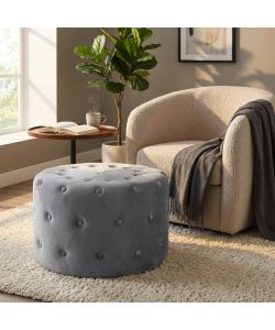 Cosma Pouf Contenitore Rotondo Velluto Grigio Scuro diam. 67x41 cm