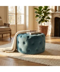 Cosma Pouf Contenitore Rotondo in Velluto Verde diam. 67x41 cm