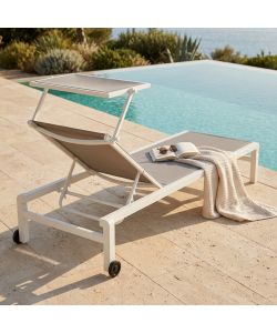 Cosma Lettino Madison Prendisole Bianco 195x78 cm con Tettuccio