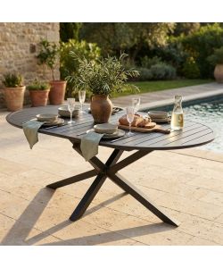 Cosma Tavolo Rotondo Allungabile 150/204 cm Antracite da Giardino