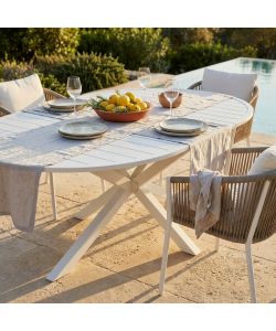 Cosma Tavolo Rotondo Camelot Allungabile 150/200 cm Bianco Alluminio