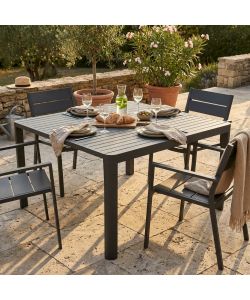 Cosma Tavolo Estensibile 100/150 x 150 cm Antracite Alluminio