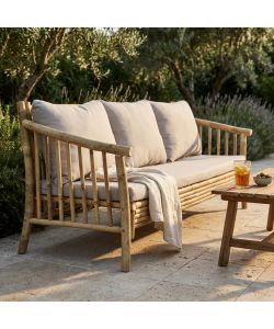 Cosma Divano Bronx in Bamboo 190x74x80 cm Marrone con Cuscino