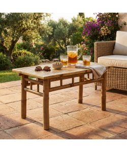 Cosma Tavolo da Giardino Rettangolare in Legno Naturale 90x45x45 cm