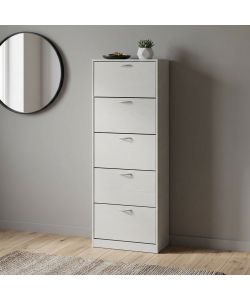 Cosma Scarpiera Bianca 5 Ante in Legno 60x24x180 cm Moderna