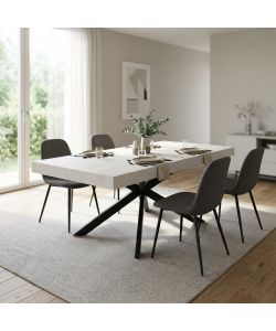 Cosma Tavolo Allungabile Bianco Effetto Legno 160/240 x 90 cm Moderno