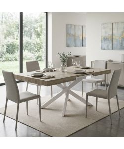 Cosma Tavolo Allungabile Naturale 160/240 cm Struttura Bianca Rettangolare