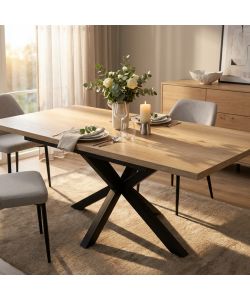Cosma Tavolo Allungabile Naturale 160/200 x 90 cm Struttura Nera