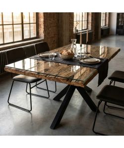 Cosma Tavolo Allungabile 200x100 cm Legno Vetro Naturale Moderno