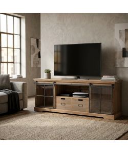 Cosma Mobile Dorian in Legno e Acciaio Marrone 160x45,5x60 cm
