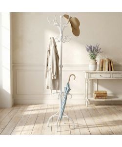 Cosma Appendiabiti in Ferro Bianco 48x42x191,5 cm Moderno