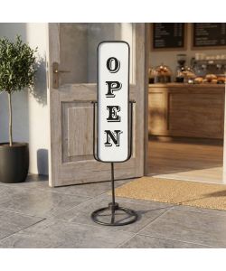 Cosma Cartello Lazare in Ferro Open/Closed Vintage Bianco 30x30 cm