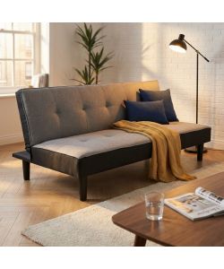 Cosma Divano Letto Grigio Melange Tessuto Metallo 180x86x78 cm