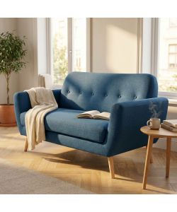 Cosma Divano 2 Posti Burton Blu in Tessuto 147x79x86 cm Moderno
