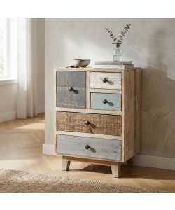 Cosma Cassettiera Legno Multicolore 5 Cassetti 45x35x64 cm Vintage