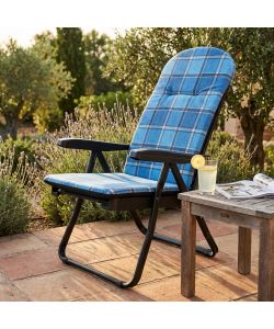 Cosma Sdraio Cipro Carrello Blu Scozzese 155x60x60cm - Relax Esterno