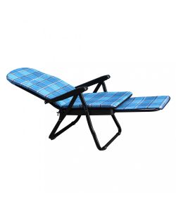 Cosma Sdraio Cipro Carrello Blu Scozzese 155x60x60cm - Relax Esterno