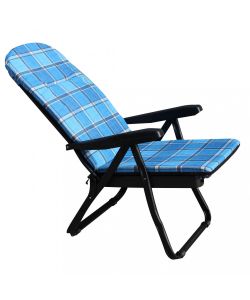 Cosma Sdraio Cipro Carrello Blu Scozzese 155x60x60cm - Relax Esterno