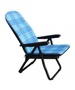 Cosma Sdraio Cipro Carrello Blu Scozzese 155x60x60cm - Relax Esterno