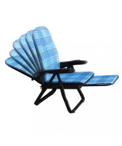 Cosma Sdraio Cipro Carrello Blu Scozzese 155x60x60cm - Relax Esterno