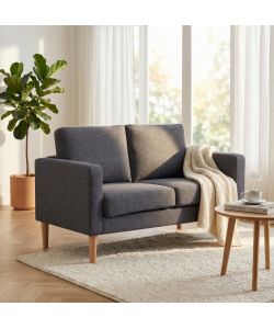 Cosma Divano 2 Posti Ramsey Grigio Scuro in Tessuto 137x73x82 cm