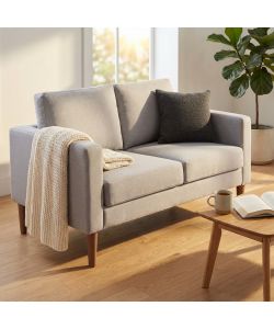 Cosma Divano 2 Posti Ramsey Grigio Chiaro in Tessuto 137x73x82 cm