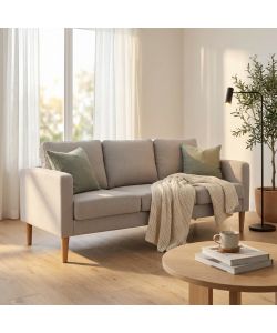 Cosma Divano 3 Posti Beige in Tessuto 180x73x82 cm per Soggiorno
