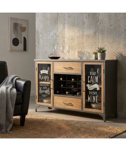 Cosma Mobile Christian in legno e acciaio 124x39,5x80 cm nero marrone